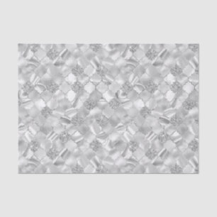 Silver Moroccan Quatrefoil Pattern Tissue Paper