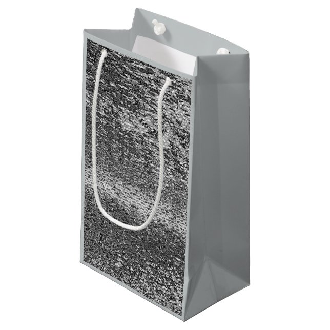 Silver mosaic pattern small gift bag (Front Angled)