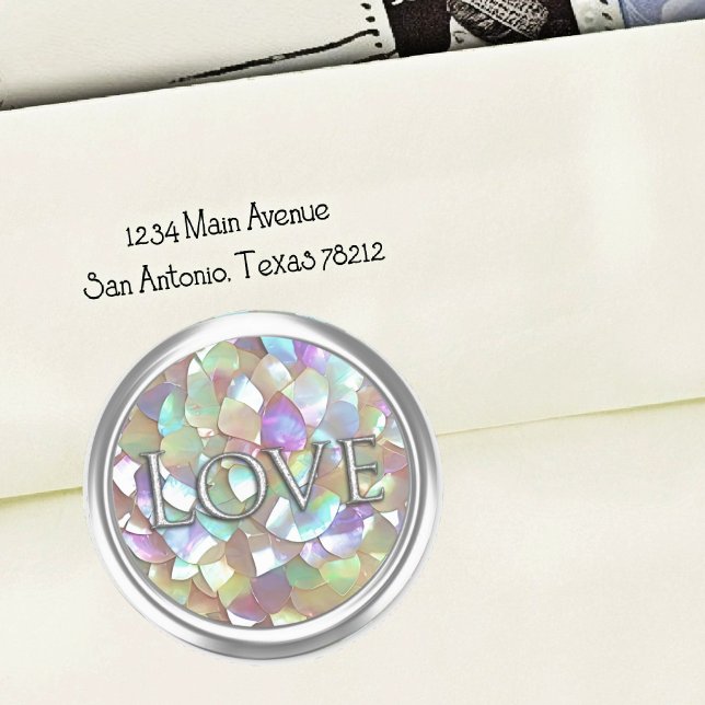 Silver Mother of Pearl Envelope Seal Love (Creator Uploaded)