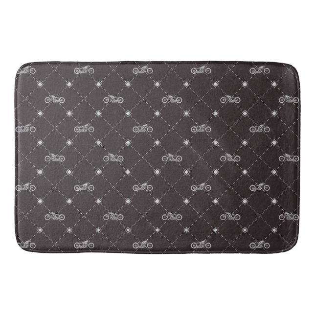 Silver Motorcycle Bath Mat (Front)