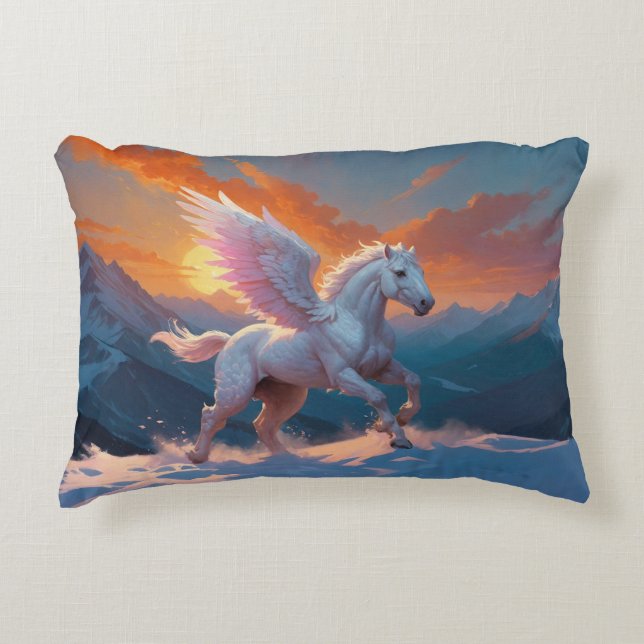 Silver Mountain Pegasus  Decorative Cushion (Front)