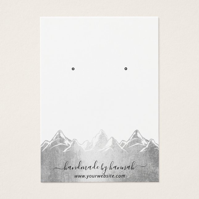 Silver Mountains Skyline Handmade Earring Display (Front)