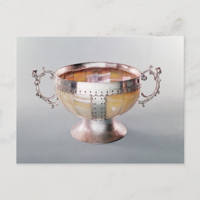 Silver mounted mother-of-pearl wassail bowl postcard (Front)
