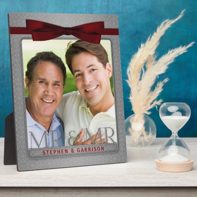 Silver Mr & Mr Gay Wedding Photo Frame (Side)