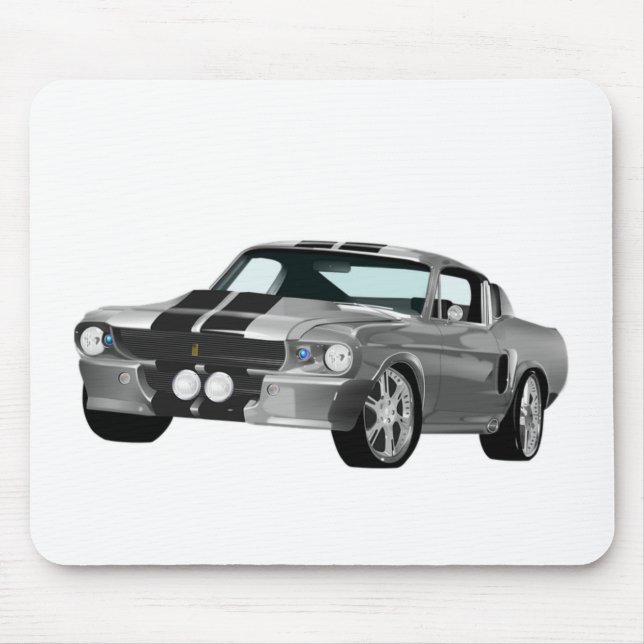 Silver Muscle Car Mouse Mat (Front)