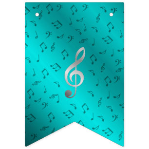 silver music notes bunting 