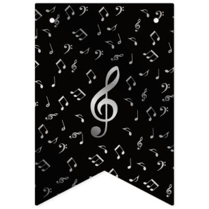 silver music notes bunting