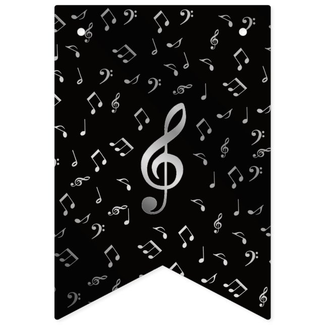 silver music notes bunting  (Sixteenth Flag)