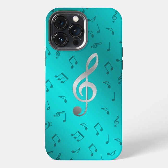silver music notes otter box OtterBox iPhone case (Back)