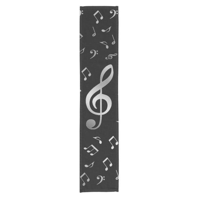 silver music notes short table runner (Front)