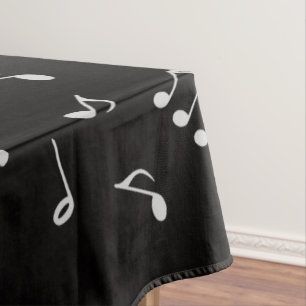 silver music notes tablecloth