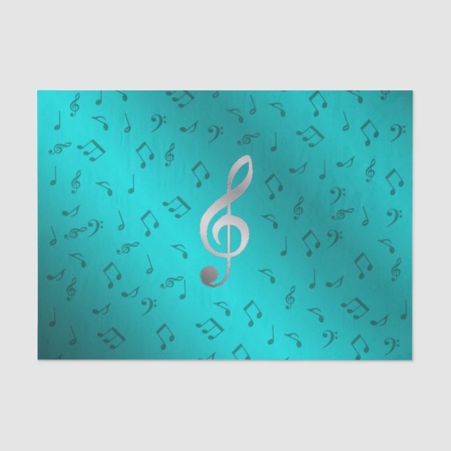silver music notes tissue paper (Front)