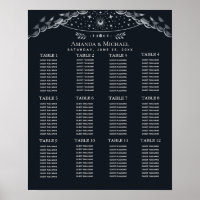 Silver Mystical Tarot Wedding Seating Chart