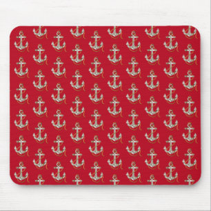 silver nautical anchor with rope mouse mat