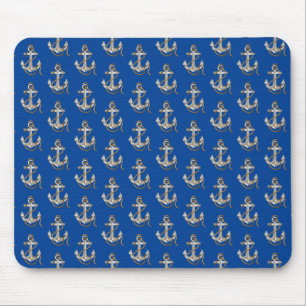 silver nautical anchor with rope mouse mat