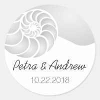 Silver Nautilus Shell Beach Wedding