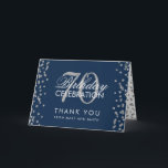 Silver Navy Blue 70th Birthday Thank you Confetti Card<br><div class="desc">Elegant 70th Birthday Party Silver Faux Glitter Confetti Navy Blue template. Easy to use and easy to personalise. Order Today!</div>