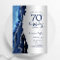 Silver Navy Blue Agate 70th Birthday