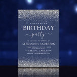 Silver Navy Blue Any Age Birthday Modern Glitter Invitation<br><div class="desc">Silver and Navy Blue Glitter Custom Any Age (13th, 16th, 18th, 21st, 30th, 40th, 50th, 60th) Adult Birthday Party Invitation . This is the perfect (thirteen, sixteen, eighteen, twenty one, thirty, forty, fifty or sixty) Fun and Trendy Birthday Invitation for a Modern Elegant Sparkle Girly Birthday Party. Please contact the...</div>