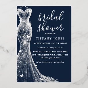 Silver Navy Butterfly Dress Bridal Shower 