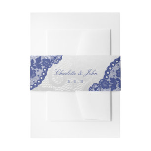 Silver Navy Lila Velvet Return Address Labels Invitation Belly Band
