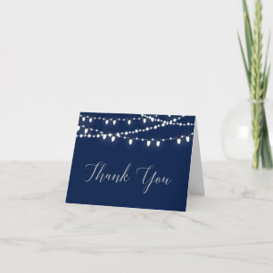 Silver & Navy Party Thank You Greeting Note