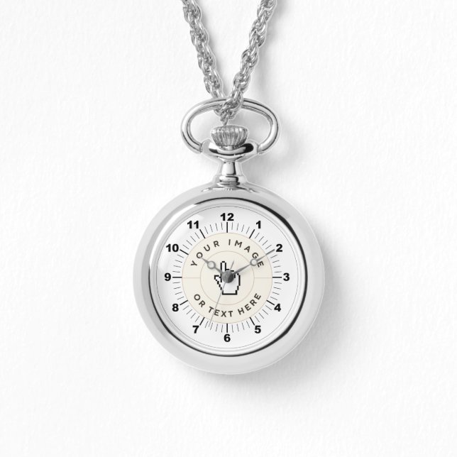 Silver Necklace Watch - Custom (add image/text) (Front)