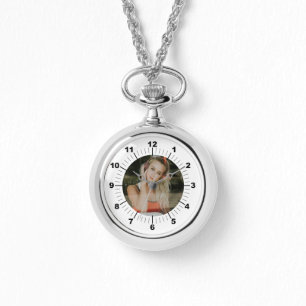 Silver Necklace Watch - Personalised