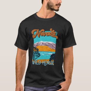 Silver Nevada State Nv Vacation Wild Horse Nevada T-Shirt
