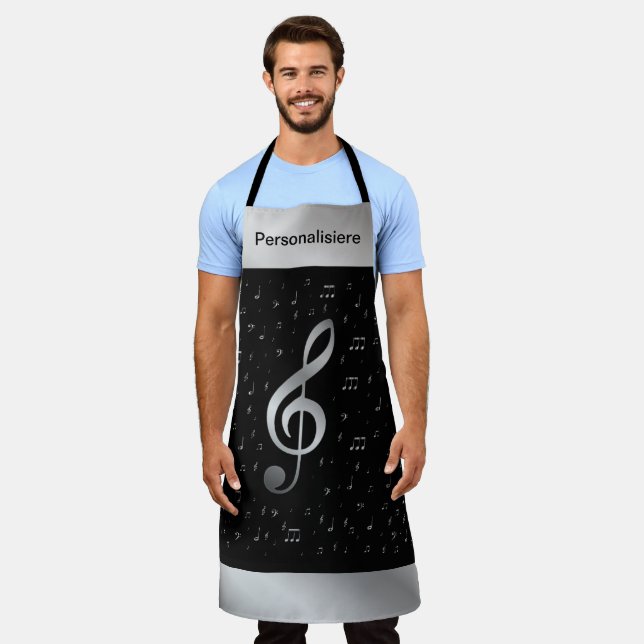 silver notes in black apron (Worn)