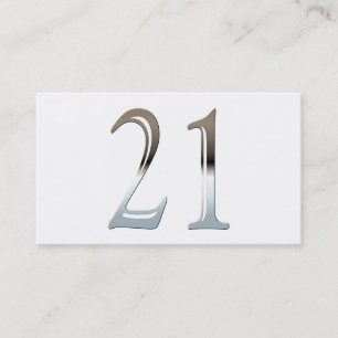Silver Number 21 Business Card