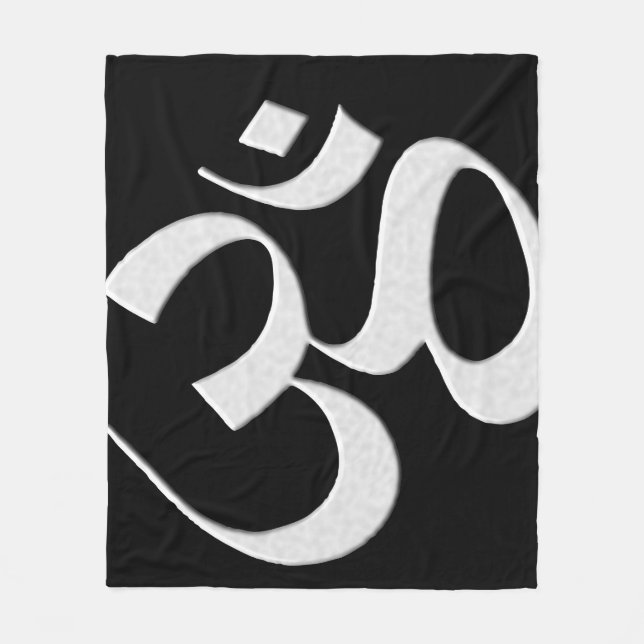 Silver Om  Fleece Blanket (Front)