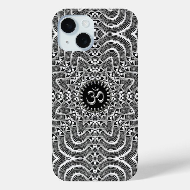 Silver Om Spiritual Connection Case-Mate iPhone Case (Back)