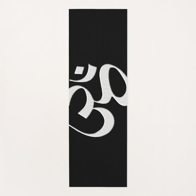 Silver Om  Yoga Mat (Front)