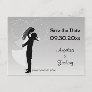 Silver Ombre Save The Date Wedding Post Card