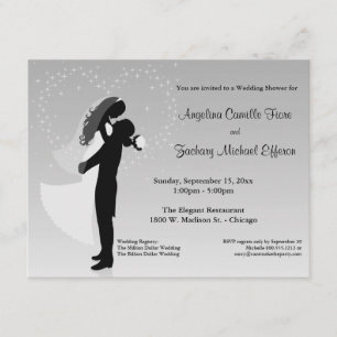 Silver Ombre Silhouette Formal Shower Invitation