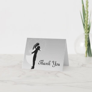 Silver Ombre Silhouette Thank You Card