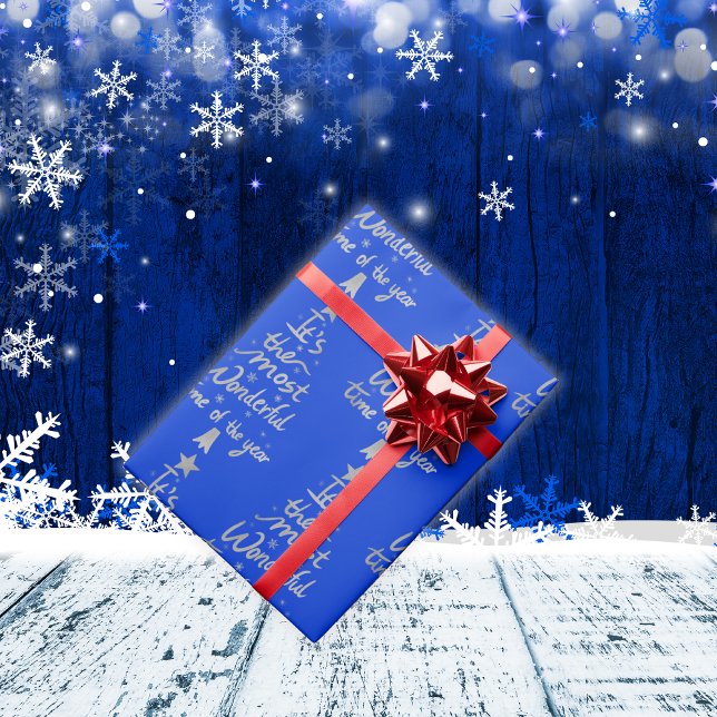 Silver on Blue Christmas | Wrapping Paper (Creator Uploaded)