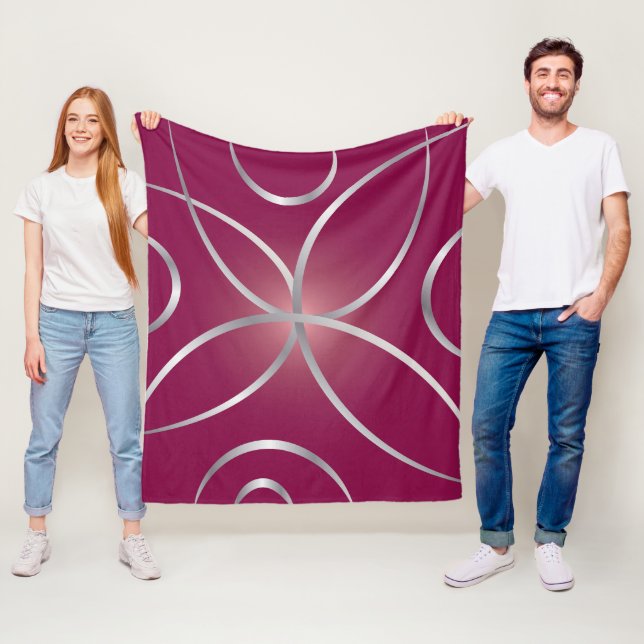Silver on magenta fleece blanket (In Situ)