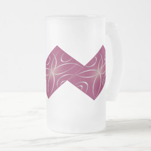 Silver on magenta frosted glass beer mug