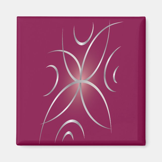 Silver on magenta magnet (Front)