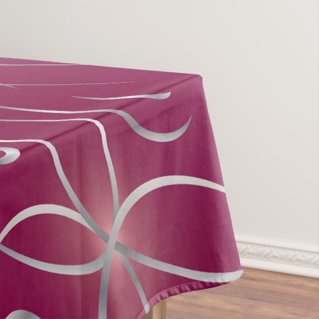 Silver on magenta tablecloth (In Situ)