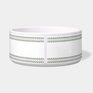 Silver on White Pet Bowl