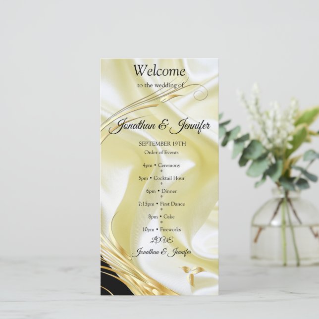 Silver or Gold Abstract flowers on - Silk & Art (Standing Front)