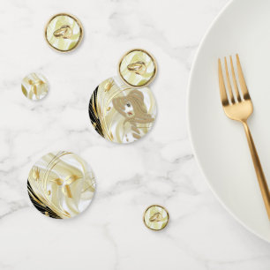 Silver or Gold Abstract flowers on - Silk & Art Confetti