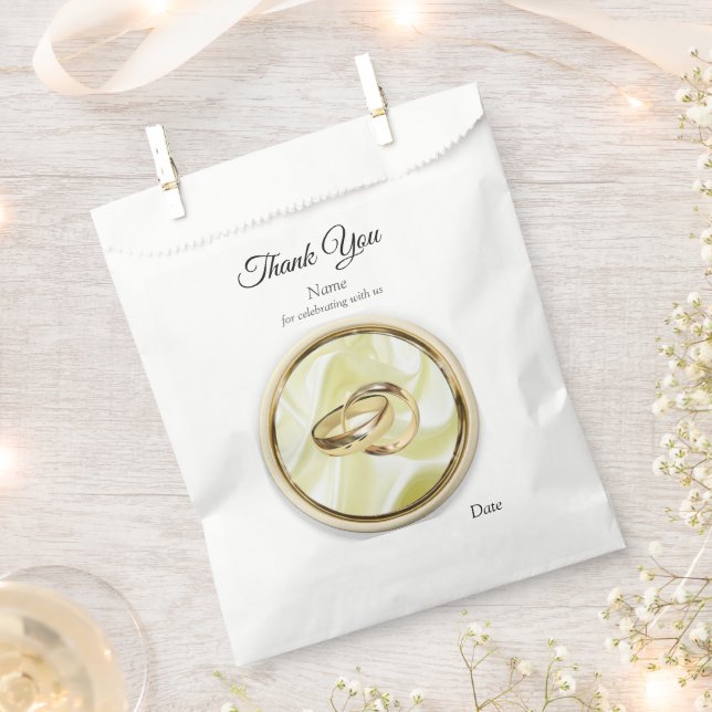 Silver or Gold Abstract flowers on - Silk & Art Favour Bags (Clipped)