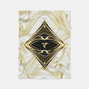 Silver or Gold Abstract flowers on - Silk & Art Fleece Blanket