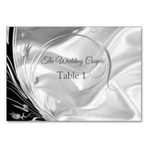 Silver or Gold Abstract flowers on - Silk & Art Table Number