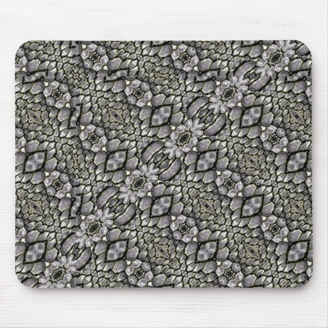 Silver Oriental Ornate Mouse Mat (Front)