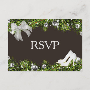 Silver Ornament and Christmas Wedding RSVP